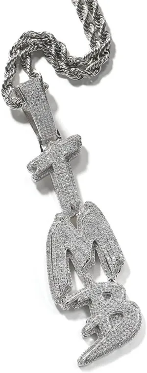 Lulu Mel Iced Out Custom Name Necklace Personalized with Tennis Chain for Men and Women, Hip Hop 14k Real Gold Plated Letter Pendant Necklaces, Handmade Customized Nameplate Jewelry