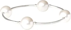 Made As Intended Blessing Bracelet, 12mm White Simulated Crystal Pearls