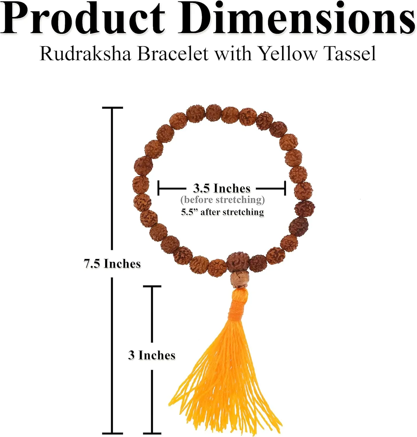 Mandala Crafts Rudraksha Bracelet for Women Men - Rudraksha Mala Bracelet - Rudraksha Beads Bracelet Tibet Beads Rudraksha Wrist Mala