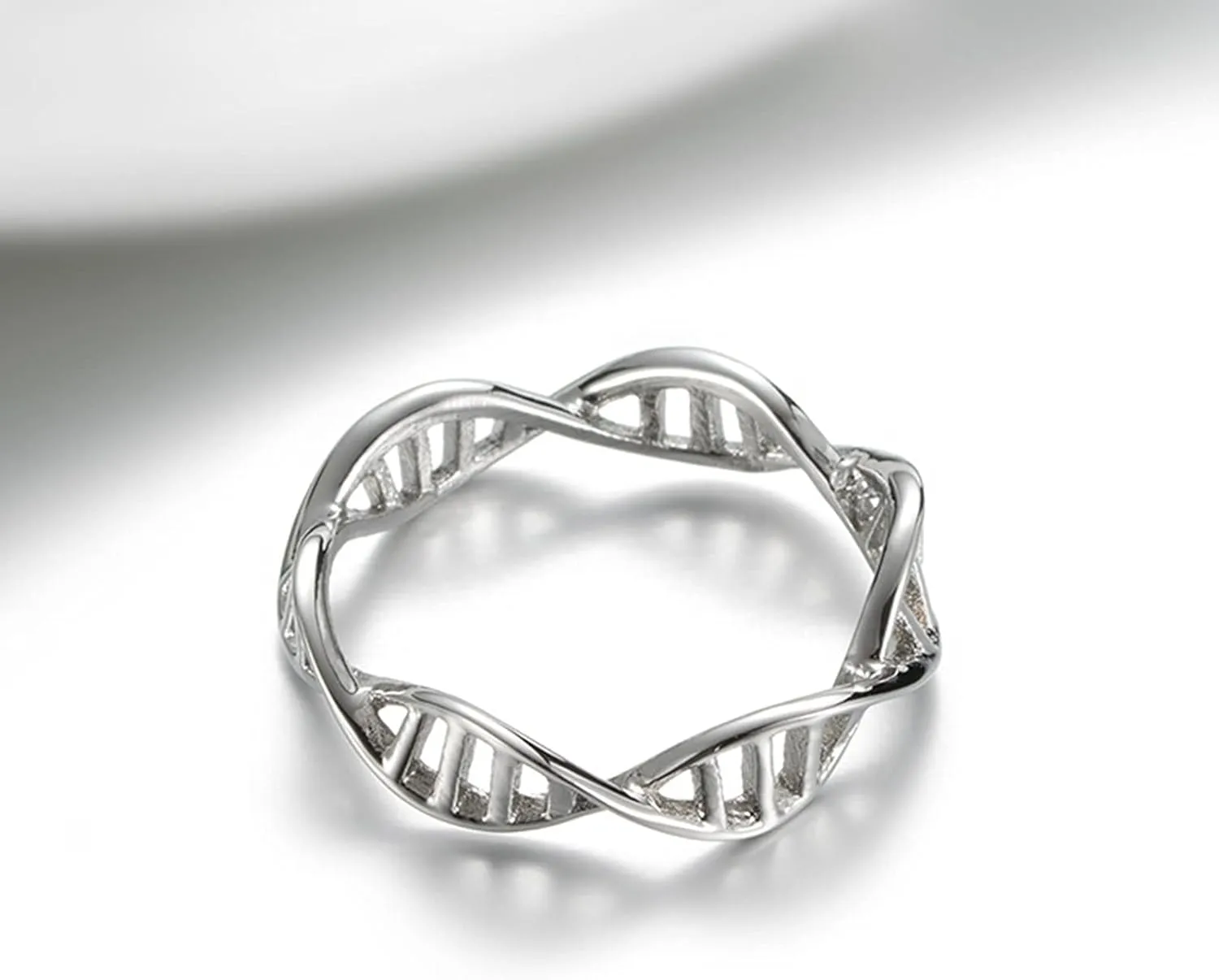 Matching Rings for Couples, Rose Gold Womens Wedding Bands Silver Rings Men Stainless Steel DNA