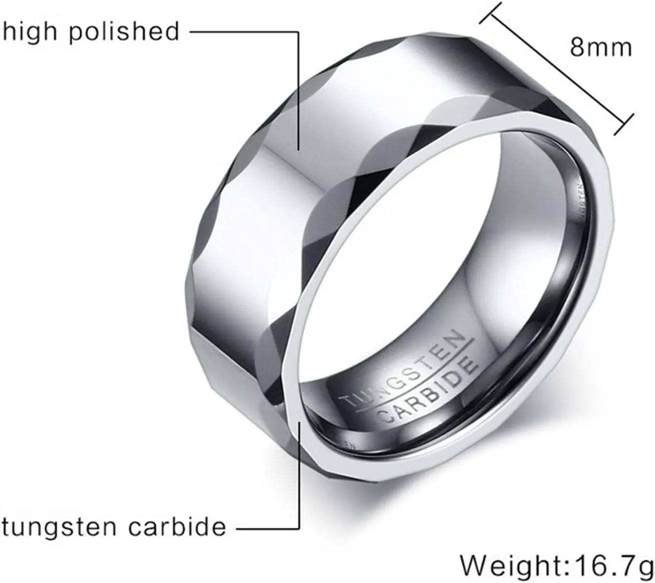 Matching Rings for Couples Silver Ring Hollow Oval, White Zircon Oval 925 Silver Rings for Women Tungsten Steel Mens Rings