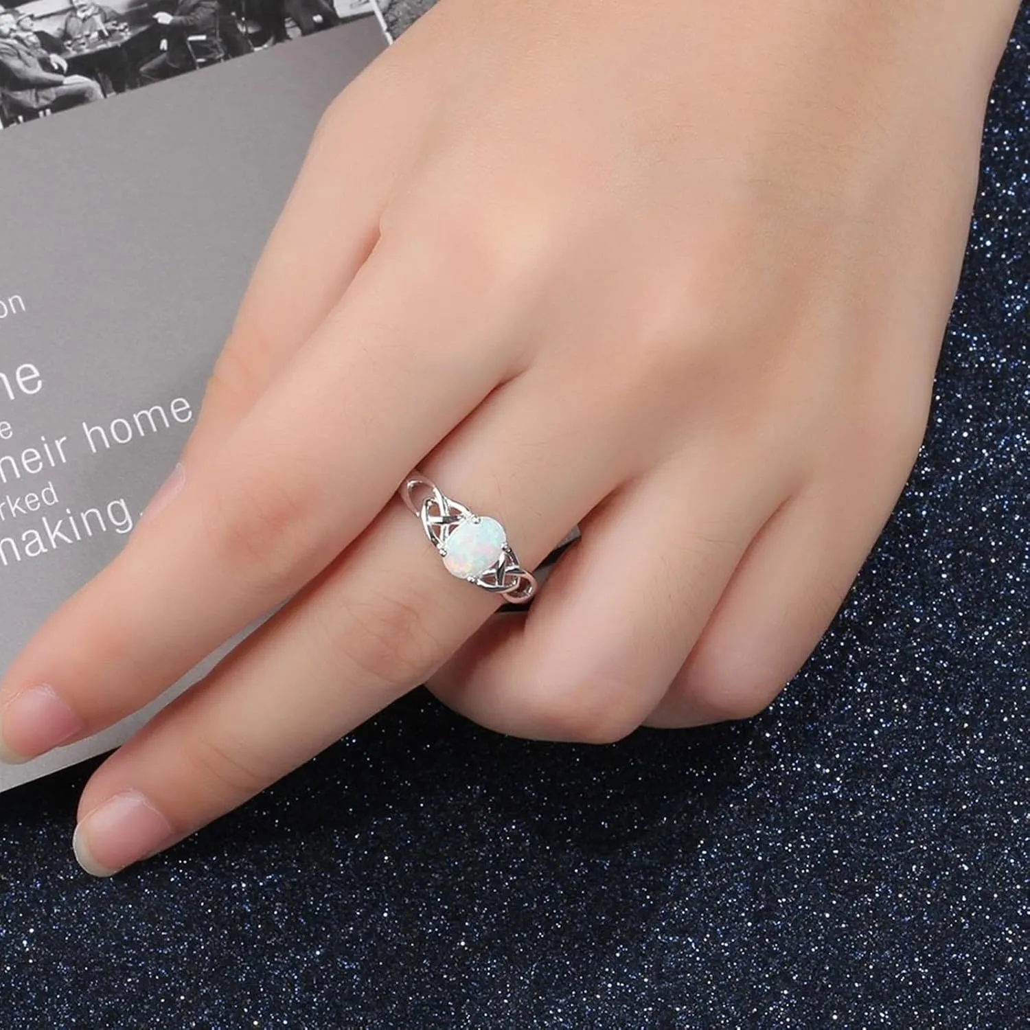 Matching Rings for Couples Silver Ring Hollow Oval, White Zircon Oval 925 Silver Rings for Women Tungsten Steel Mens Rings