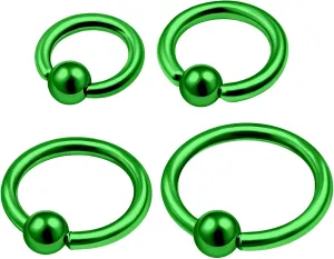 MATIGA 4Pcs Anodized Surgical Steel 14g 8mm 10mm 12mm 14mm captive bead ring Piercing Jewelry Nose Cartilage 4mm Ball More Choices