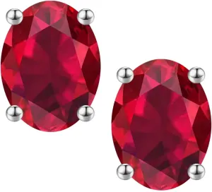 Memorjew 1Ct Oval Birthstone Earrings for Women, S925 Sterling Silver Stud Earrings Genuine or Created Birthstone Earrings 12 Months Birthstone Stud Earrings for Women Jewelry Gifts