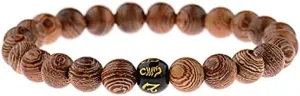 Men Natural Wood Beads Cross Bracelets Onyx Meditation Prayer Bead Bracelet Women Wooden Yoga Jewelry 6O4C5 (ABJ036-4)