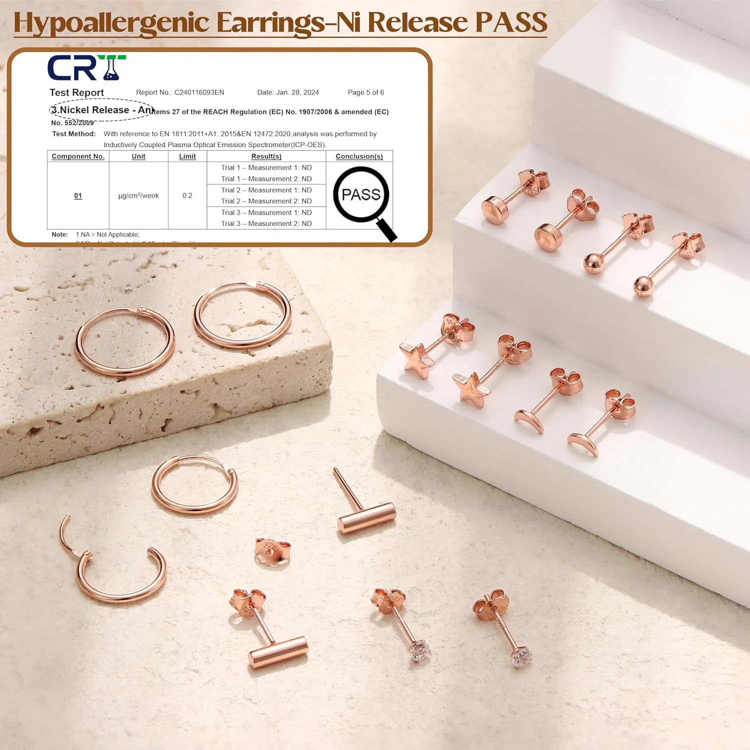 Milacolato 8 Pairs Solid 925 Sterling Silver Earrings for Women Men 14K Gold Plated Tiny Ball Dot Star Moon Bar CZ Stud Earrings Lightweight Small Huggie Hoops Cartilage Earrings Sets for Multiple Piercing Hypoallergenic
