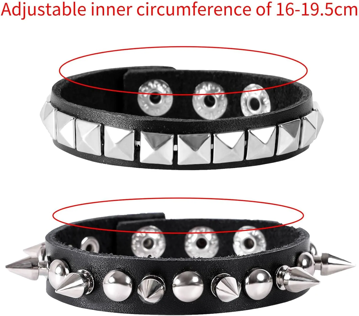 MILAKOO 4Pcs Punk Gothic Braided Leather Bracelet for Women Men with Stone Beads Stretch Wristband Adjustbale