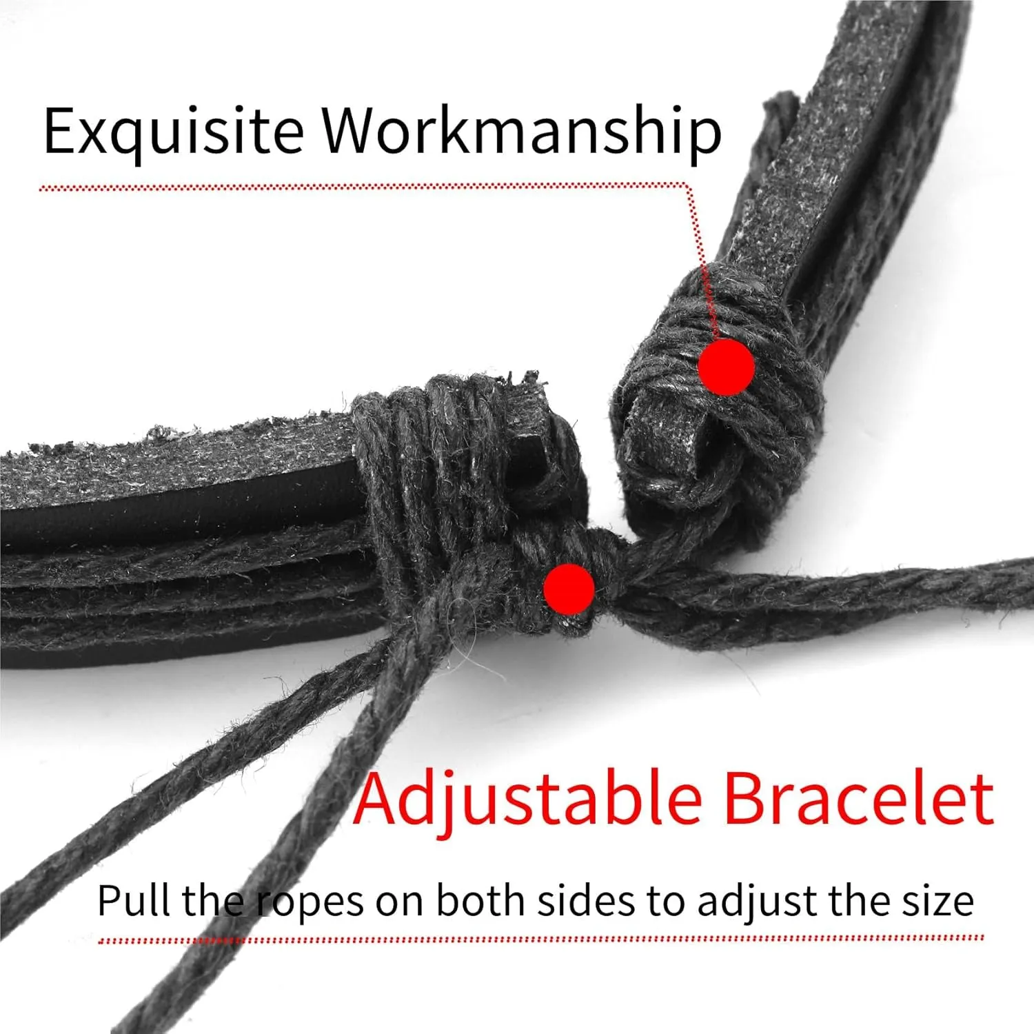 MILAKOO 4Pcs Punk Gothic Braided Leather Bracelet for Women Men with Stone Beads Stretch Wristband Adjustbale
