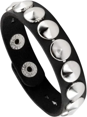 MILAKOO Punk Mens PU Leather Bracelet Wide Snap Button Wrap Bracelets Wristband for Women