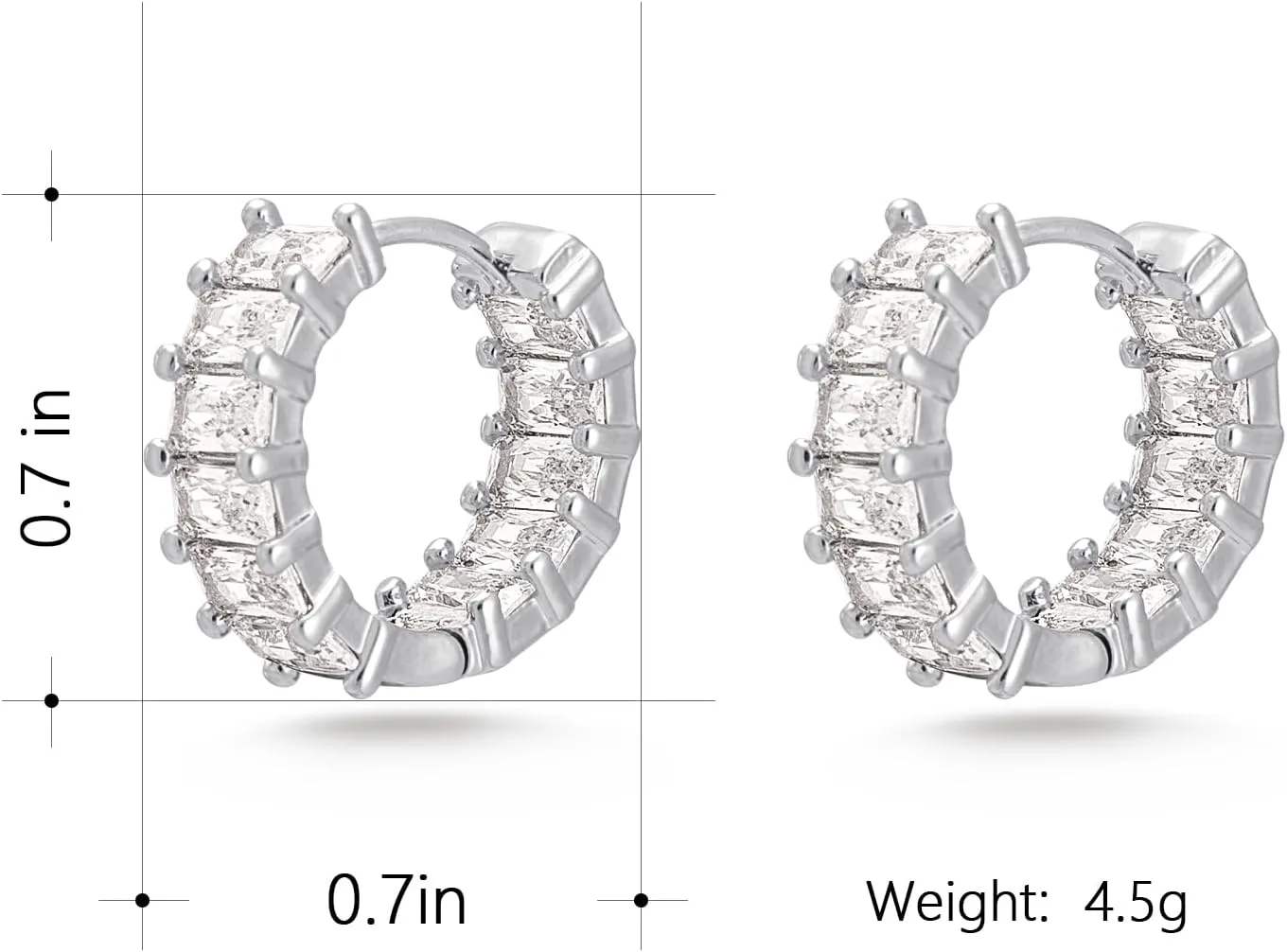 Milan Chiva 14K Gold Hoop Earrings for Women, Plated Chunky Earrings Lightweight Glitter Sparkle Huggie Dainty Hypoallergenic Hoop Earrings for Womens Jewelry