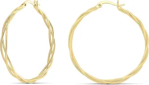 MILLA Twist Earrings - Gold Twisted Hoop Earrings & Thick Silver Hoop Earrings for Women - Big Chunky Gold Statement Earrings