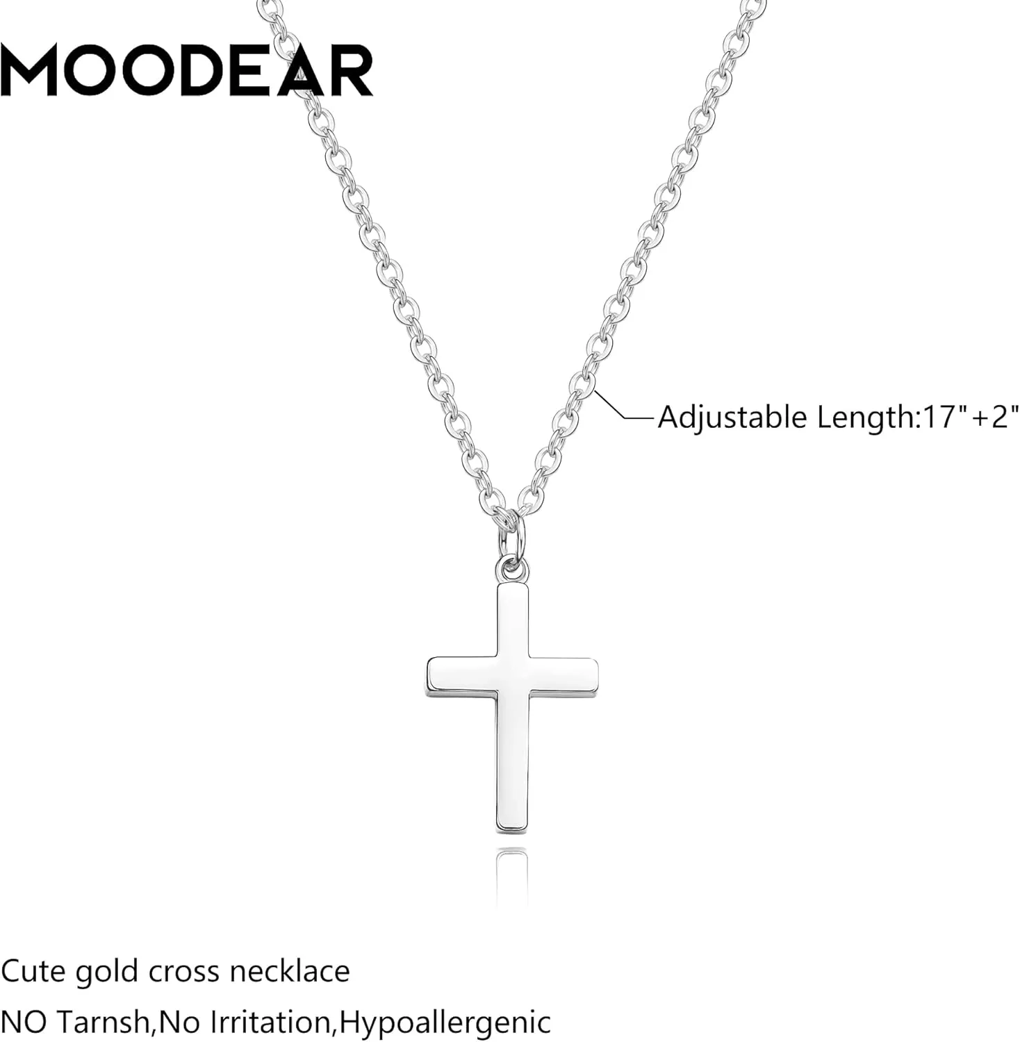 Moodear Cross Necklace for Women - Dainty 14K Gold Plated/Sterling Silver/Rose Gold Layered Cross Pendant Simple Cute Necklaces for Women Trendy Jewelry Gifts