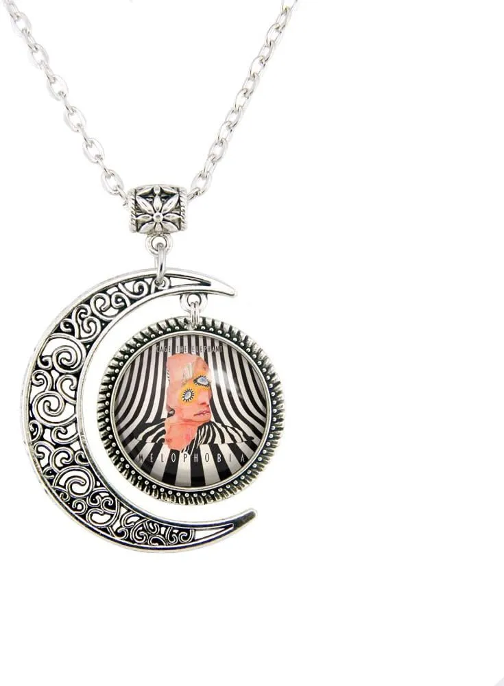 Moon pendant The Elephant necklace Melophobia jewelry The Elephant pendant Melophobia necklace