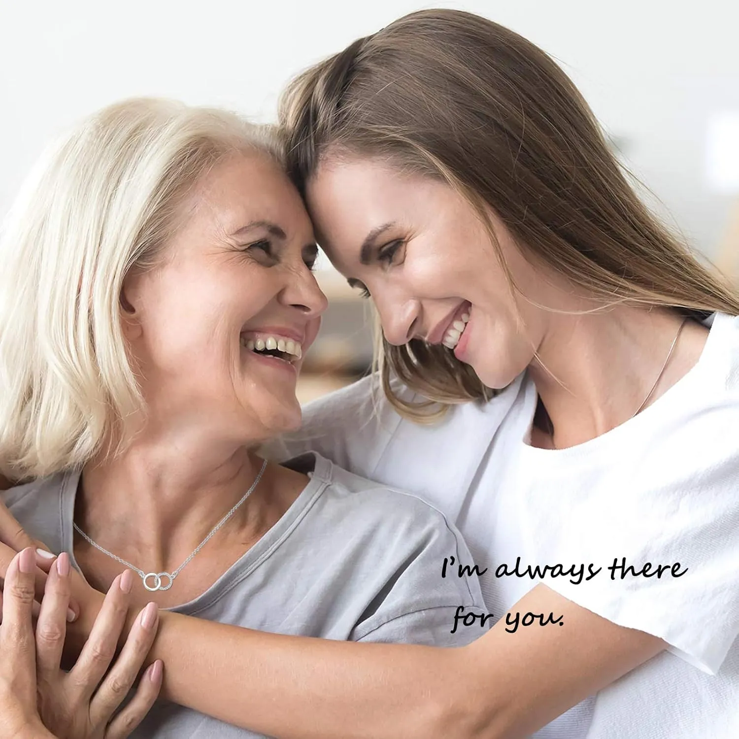 Mother Daughter Necklace for 2 Gold Interlocking Circle Necklace for Women Mom Necklace Gifts for Mother Mother Necklace from Daughter Christmas Gifts 2024