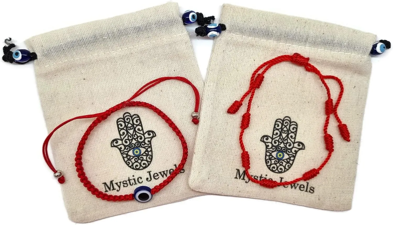 MYSTIC JEWELS by Dalia  Bracelet 7 Knots Red Thread  Protection and Evil Eye Adjustable Bracelet, Lucky Amulet, Handmade, Unisex