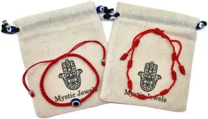 MYSTIC JEWELS by Dalia  Bracelet 7 Knots Red Thread  Protection and Evil Eye Adjustable Bracelet, Lucky Amulet, Handmade, Unisex