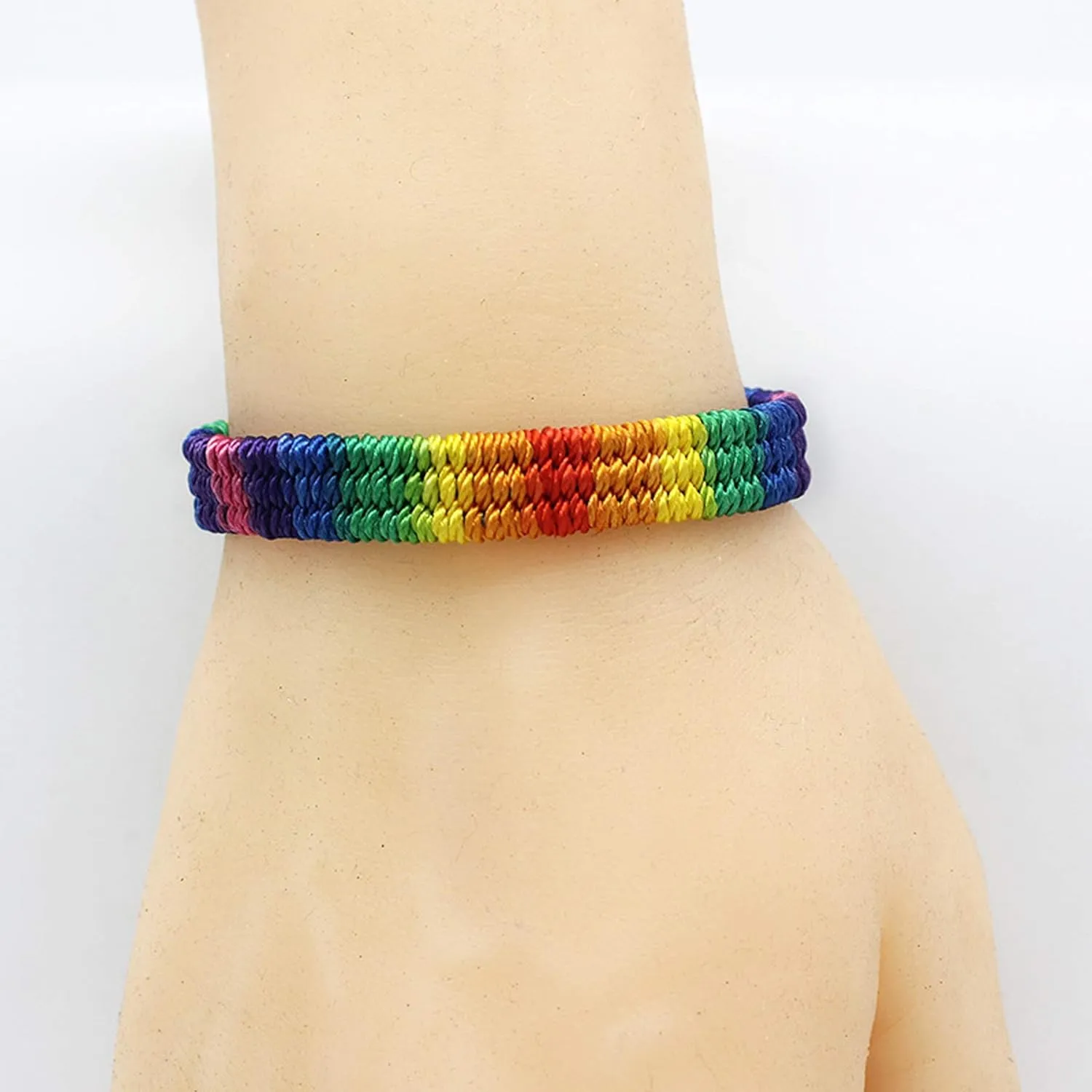 Nanafast Rainbow LGBT Pride Bracelet Handmade Braided Friendship String Bracelet for Gay & Lesbian LGBTQ Wristband Adjustable Size
