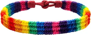 Nanafast Rainbow LGBT Pride Bracelet Handmade Braided Friendship String Bracelet for Gay & Lesbian LGBTQ Wristband Adjustable Size
