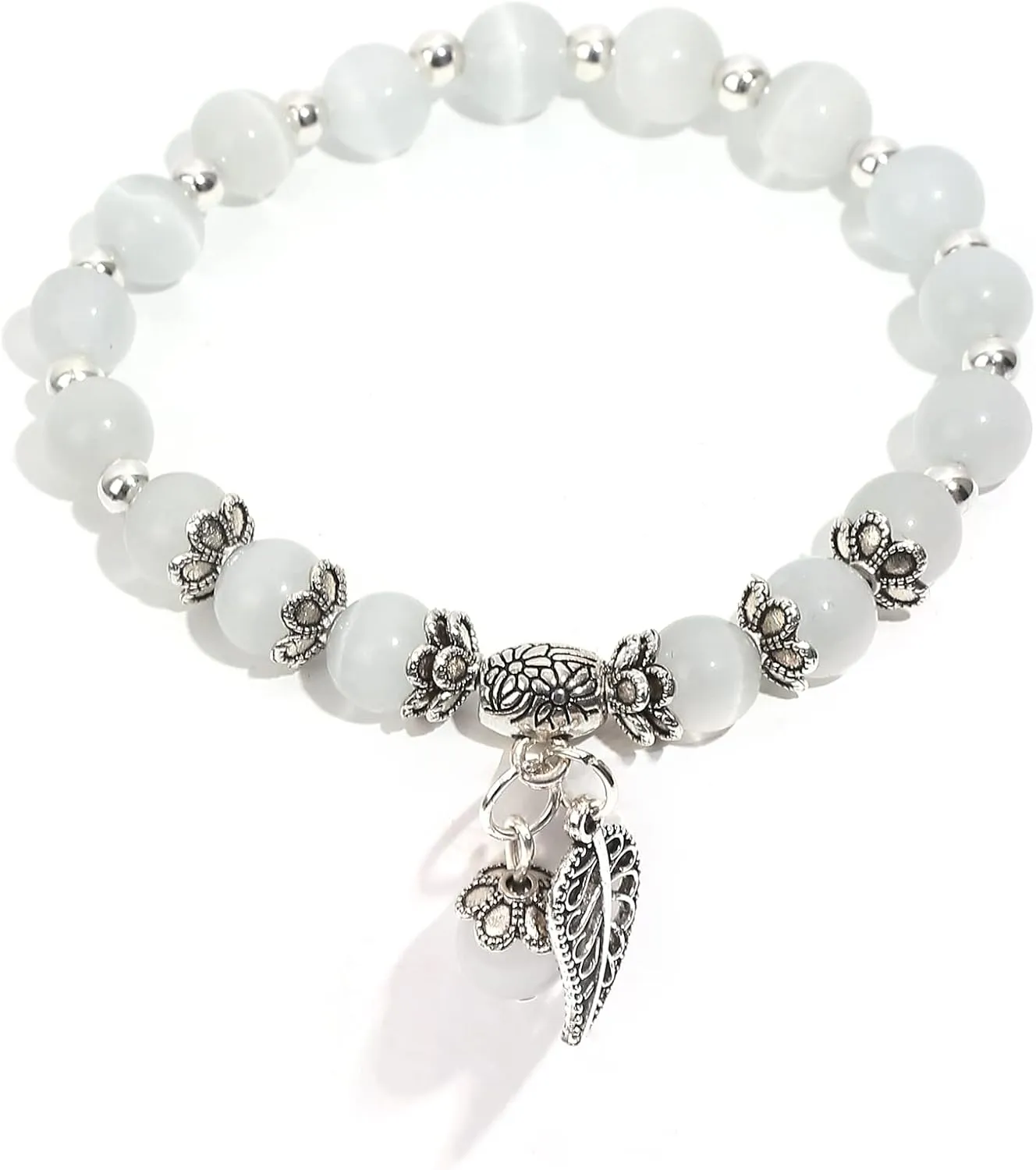 Natural Stretch Gemstone Bracelet Healing Stone Beaded Bracelets for Women Men Gifts (Unisex)