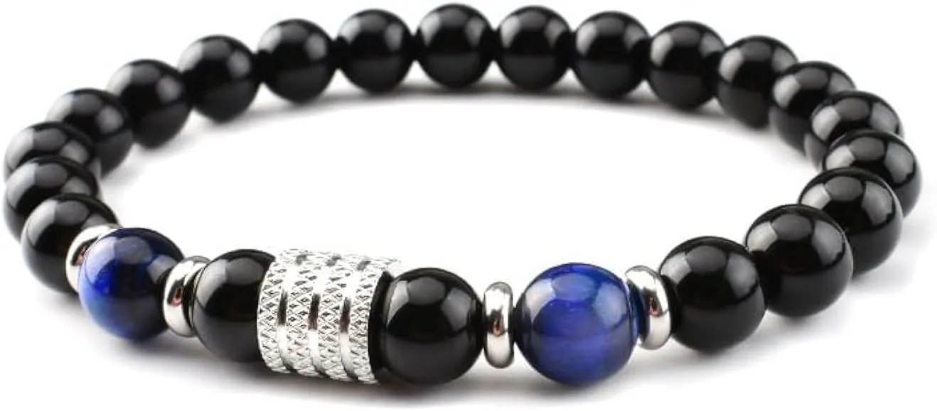 Natural Tiger Eye Beads bracelets Black Obsidian Natural stone bracelet, health energy bracelet,healing bracelets, gift for men and women Bring Luck And Prosperity