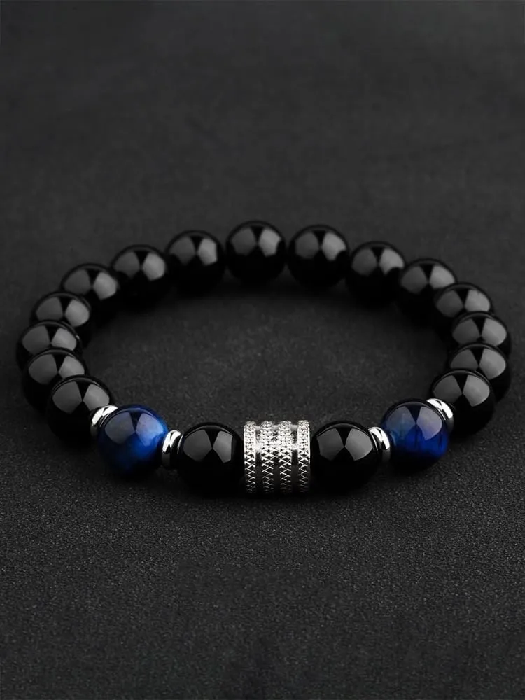 Natural Tiger Eye Beads bracelets Black Obsidian Natural stone bracelet, health energy bracelet,healing bracelets, gift for men and women Bring Luck And Prosperity