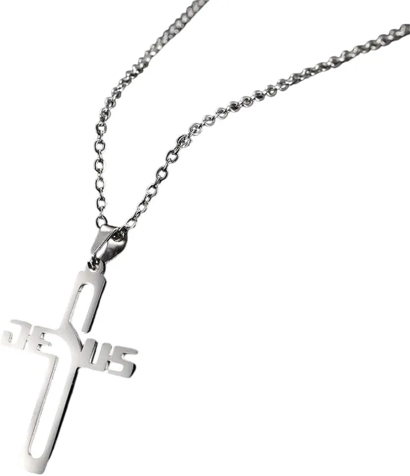 New 2025 Arrival Jesus Cross Hollow Pendant Necklaces For Women Men Christian Chocker Stainless Steel With For You Accessories Trendy Creative Gift