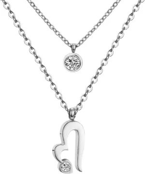 New 2025 Imitation Pearl Love Heart Pendant Necklace for Women Golden Plated Stainless Steel Double Layer Link Chain Gift Decoration Jewelry Commemorative with You Accessories Trendy Best for Gift
