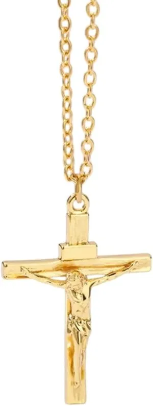 New 2025 Stainless Steel Jesus Cross Necklace For Women Cool Men Accessory Fashion Jesus Christ Cross Pendant Necklace Decoration Jewelry Commemorative With You Accessories Trendy Best For Gift