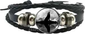 New 2025 Unisex Glow In The Dark Wolf Head Bracelet Multilayer Leather Charm Women Men Fashion Luminous Bracelets Decoration Jewelry Luxury With You Accessories Trendy Best For Gift For Women And Men