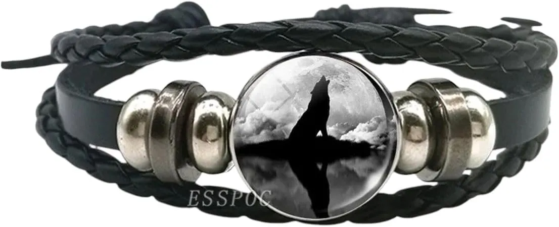 New 2025 Unisex Glow In The Dark Wolf Head Bracelet Multilayer Leather Charm Women Men Fashion Luminous Bracelets Decoration Jewelry Luxury With You Accessories Trendy Best For Gift For Women And Men