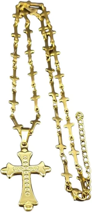 New 2025 Unisex Hip Hop Catholic Jesus Cross Pendant Necklace For Women Men Stainless Steel Gold Color Trendy Crucifix Necklaces Decoration Jewelry Luxury With You Accessories For Women And Men