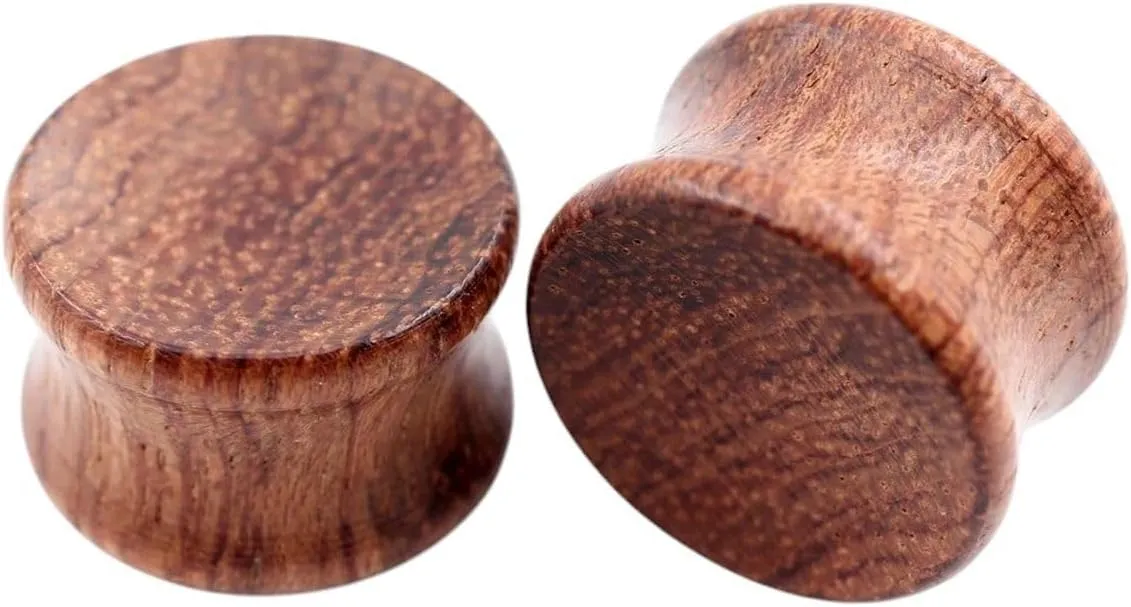 New 2026 Arrive 2Pcs Natural Wood Round Concave Surface Flared Ear Tunnels Plug Expander Stretcher Gauges Earrings Piercing Body Jewelry Fashion Trendy Accessories Creative Gift