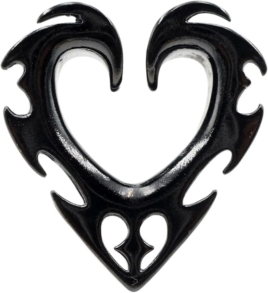 New 2026 Arrive Unisex 1Pc Copper Alloy Casting Heart Love Saddle Ear Tunnels Plugs Expander Stretcher Gauges Earrings Piercing Body Jewelry Fashion Accessories Creative For Women And Men Men