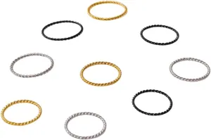 New 2026 Arrive Unisex Stainless Steel Spiral Finger Rings For Women Men Gold Plated Round Wedding Couple Jewelry Party Gift Decoration Luxury With You Accessories Trendy Best For Women And Men