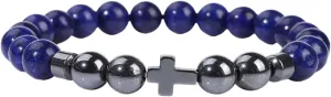 New 2026 Unisex Natural Stone Bracelet Men Beads Handmade Cross Pendant Bracelets Women Prayer Fitness Jewelry For 8Mm Decoration Luxury With You Accessories Trendy For Women And Men