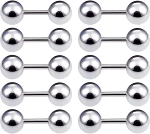 Nipple Rings Tongue Rings Stainless Steel 14G 16G 18G Straight Barbells Piercing Jewelry