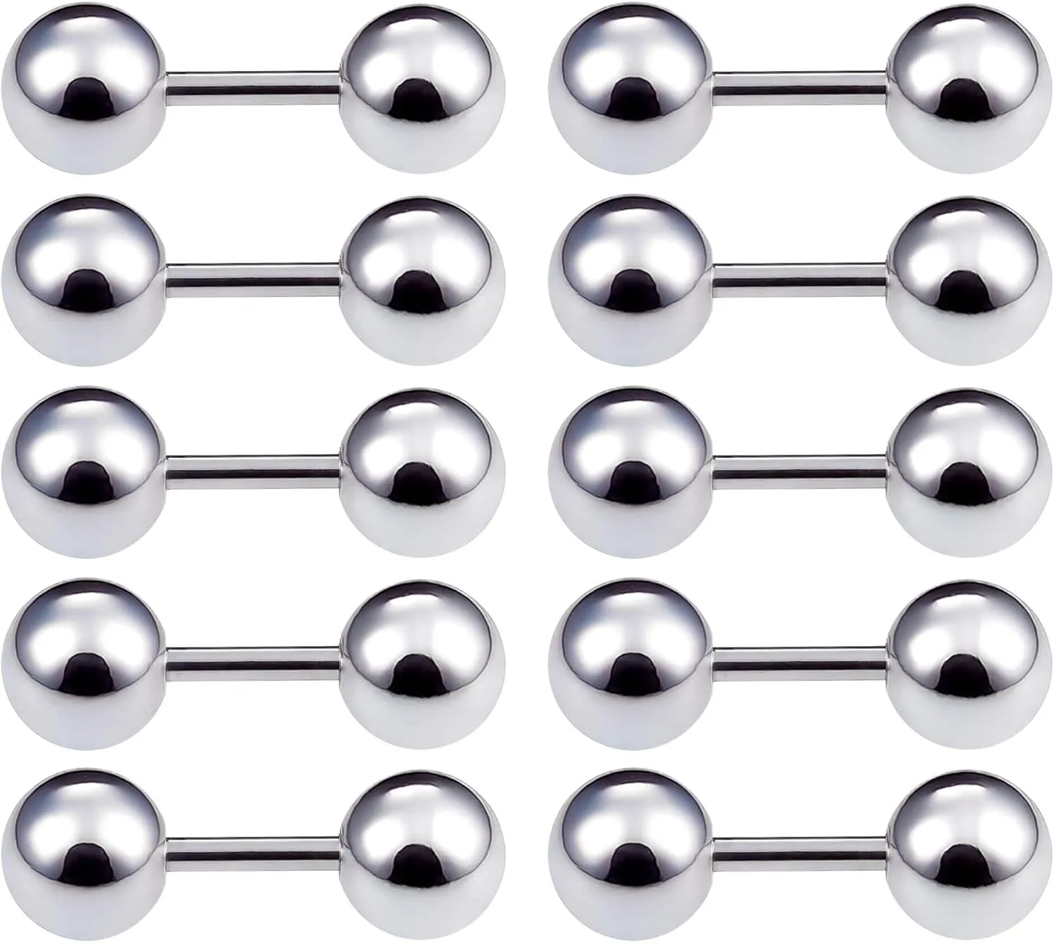 Nipple Rings Tongue Rings Stainless Steel 14G 16G 18G Straight Barbells Piercing Jewelry