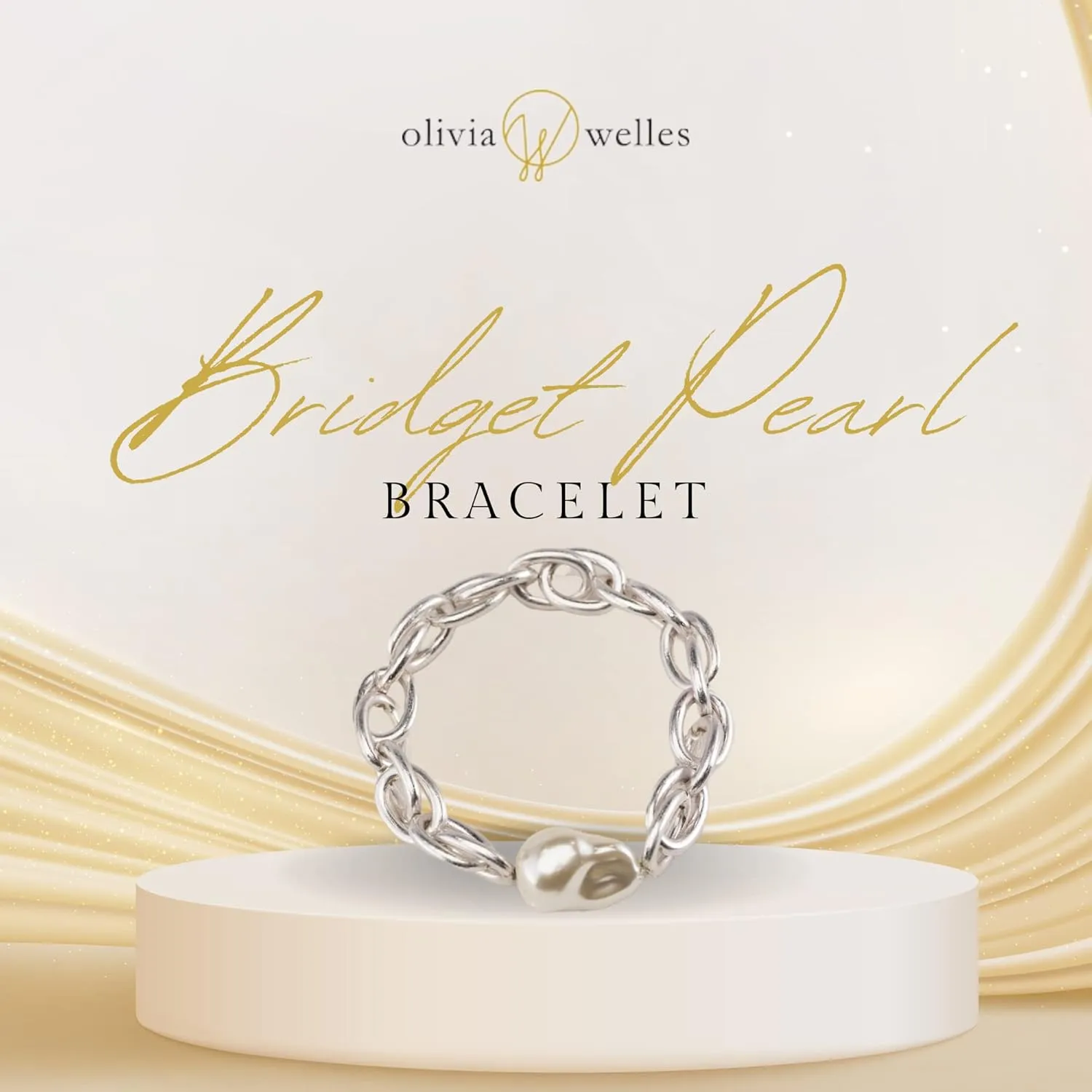 Olivia Welles Christy Chain Bracelet for Women, Adjustable Chunky Gold Bracelet in 3 Layered Chains Fashion Jewelry for Women