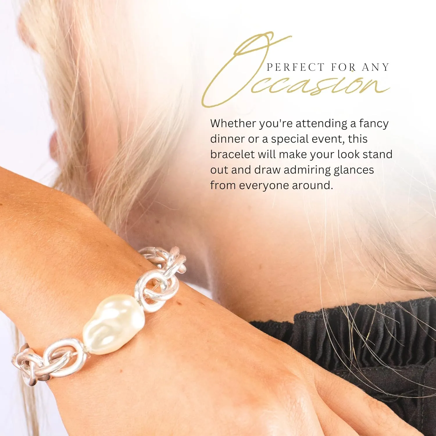 Olivia Welles Christy Chain Bracelet for Women, Adjustable Chunky Gold Bracelet in 3 Layered Chains Fashion Jewelry for Women