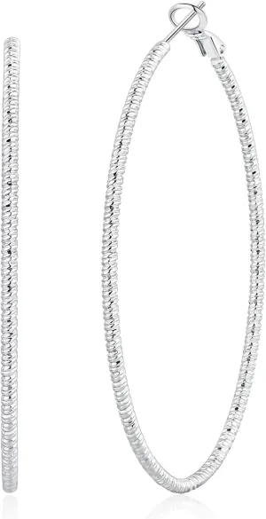 OOOPEL Gold Hoops Earrings for Women, 14k Real Gold Plated Big Earring Hoops Lightweight Earrings Hypoallergenic Large Sterling Silver Hoop Earring for Women 30MM 40MM 50MM 60MM
