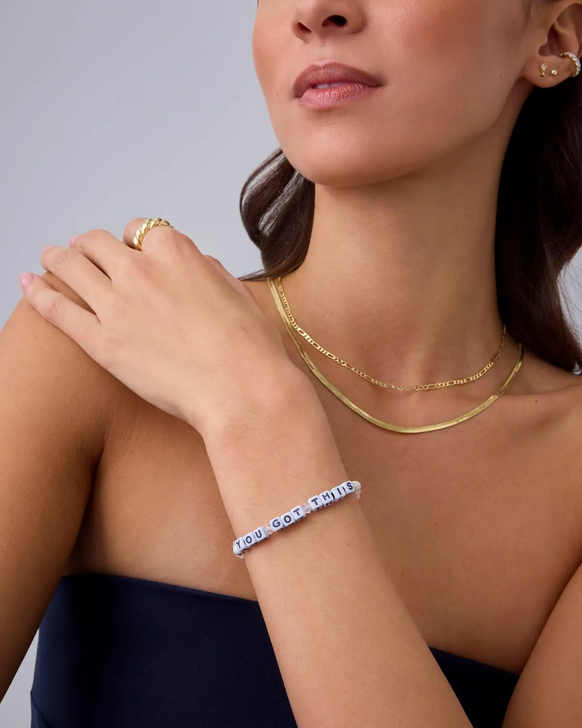 PAVOI 14K Gold Plated Colored Mantra Evil Eye Beaded Gemstone Bracelets for Women | Adjustable Friendship Beaded Bracelets with Words | I Am Enough Fearless Breathe Good Energy In My Era Grateful You Got This Affirmation Bracelet