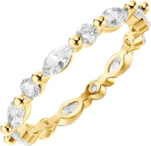 PAVOI 14K Gold Plated Rings Cubic Zirconia Love - 2.5mm Stackable Rings for Women