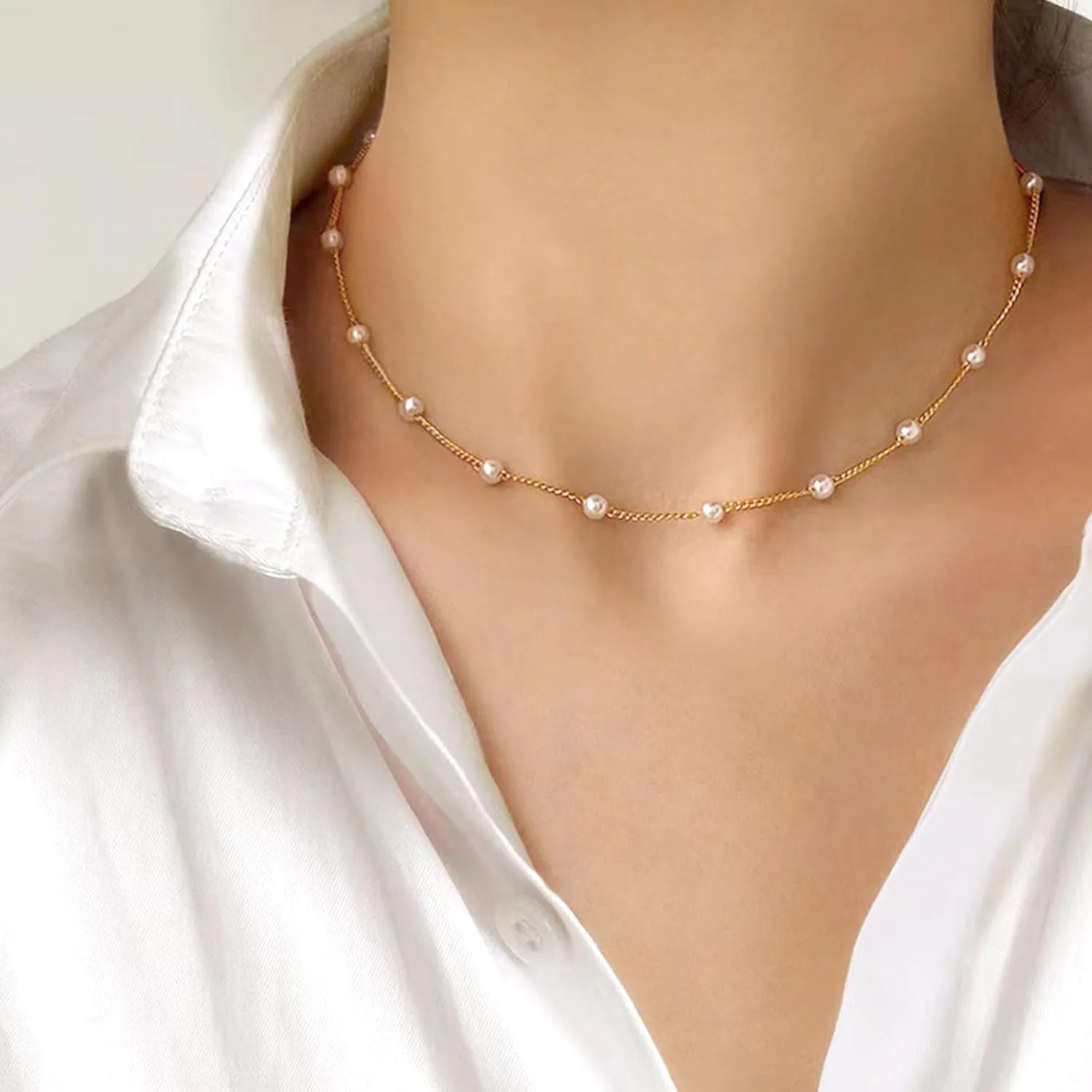 Pearl Necklaces for Women Faux Pearl Strand Necklace Pearl Jewelry for Bride 5 Dollar Gifts Womens Jewelry Clearance Items