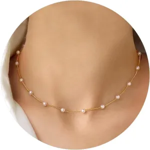Pearl Necklaces for Women Faux Pearl Strand Necklace Pearl Jewelry for Bride 5 Dollar Gifts Womens Jewelry Clearance Items