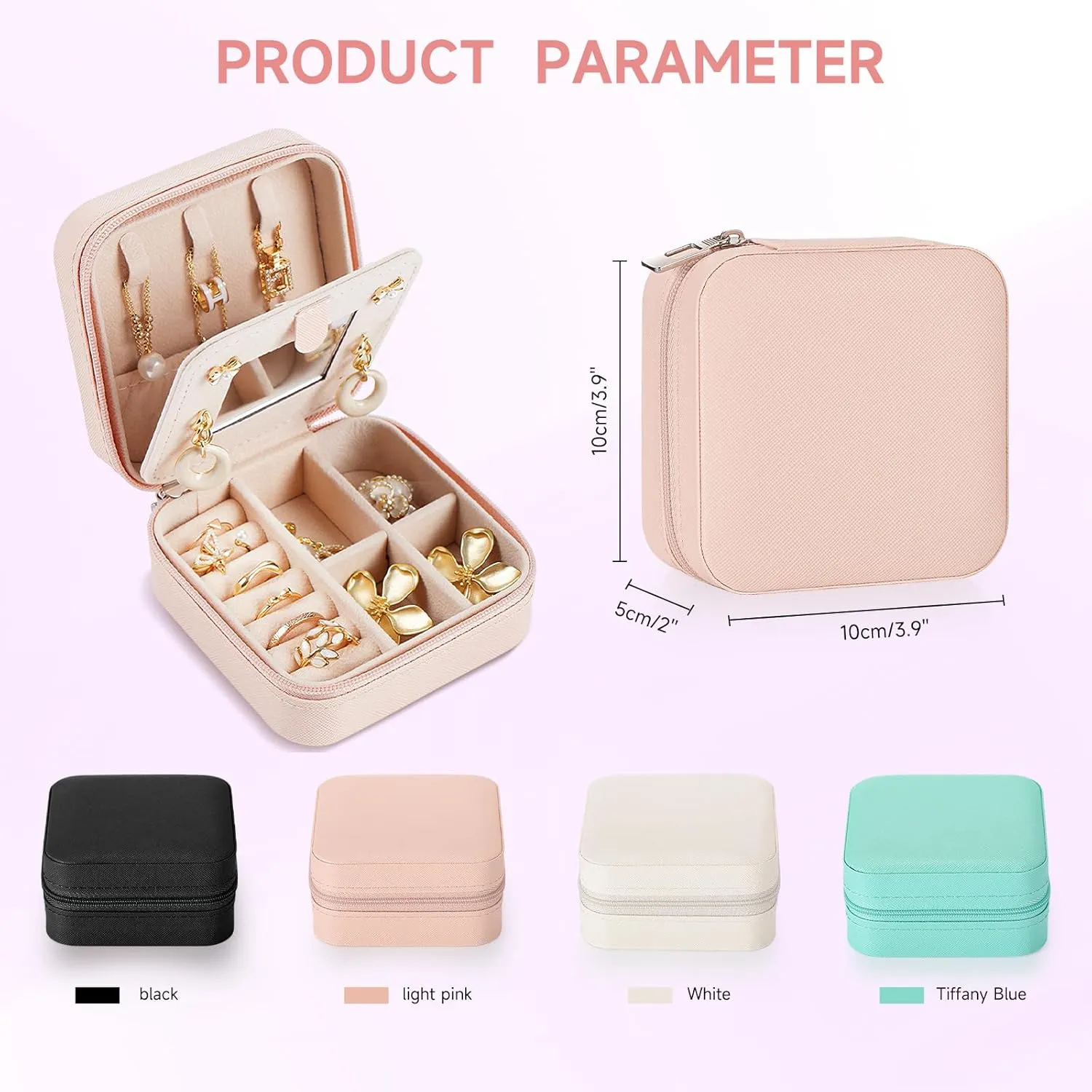 Personalized Jewelry Box for Women, Custom Travel Jewelry Case with Initial and Name, Small Travel Jewelry Organizer for Rings, Earrings, Necklaces, Personalized Gifts for Women, A-Z