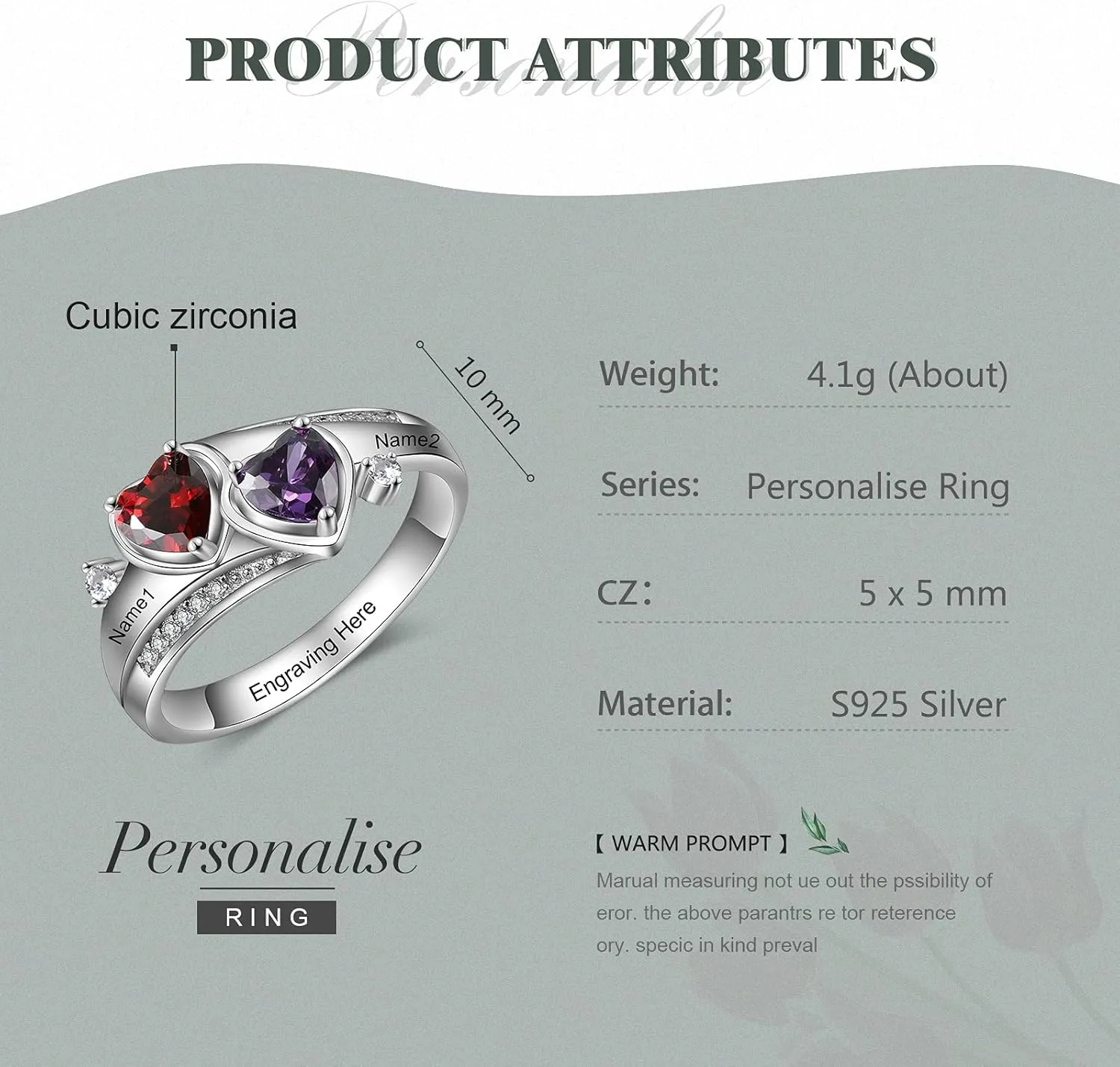 Personalized Promise Rings for Her Custom Name Birthstone Rings for Women Mother Daughter Rings for Mom Customized Gifts for Mothers Day