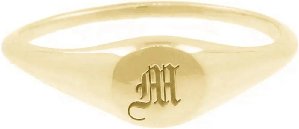 Personalized Sterling Silver 925 Old English Initial Ring Custom Letter Rings