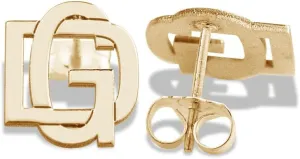 PicturesOnGold.com Personalize Exclusive Monogram Overlapping Initial Earrings - Available in 14K Solid White or Yellow Gold, Yellow or Rose Gold Plated, and Sterling Silver 8mm tall