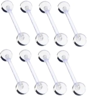 Piercing Rings Tongue Rings Barbell Acrylic 12pcs Body Jewelry Set for Piercing Clamps