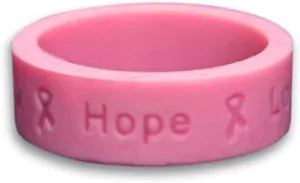 Pink Ribbon Silicone Ring - Breast Cancer Awareness - Perfect for Support Groups and Fundraisers - 50 Silicone Rings